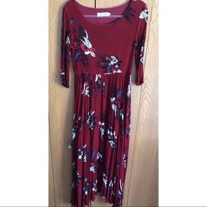 Chicwish Burgundy Floral Maxi Dress